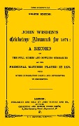 Cover-Bild zum Titel 'Wisden Cricketers' Almanack 1871' von 'Bloomsbury Publishing'