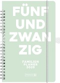 Brunnen 1070290035 Buchkalender Familienplaner (2025) "Fünfundzwanzig"| 2 Seiten = 1 Woche| A5| 192 Seiten| Hardcover| mint - 