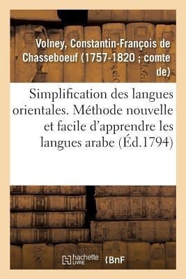 Simplification Des Langues Orientales - Volney