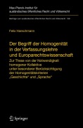 Cover-Bild zum Titel 'Der Begriff der Homogenität in der Verfassungslehre und Europarechtswissenschaft' von 'Felix Hanschmann'
