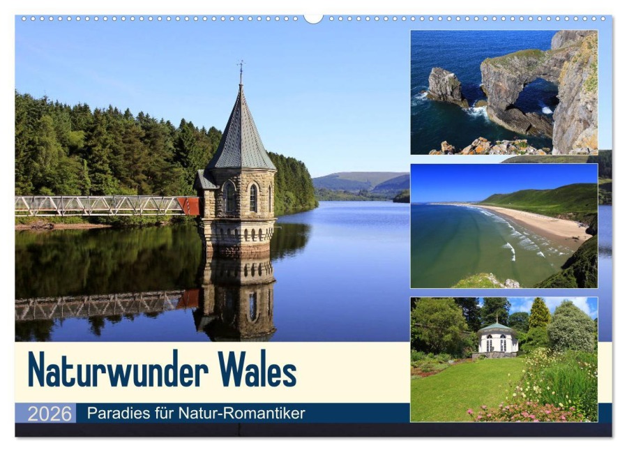 Naturwunder Wales (Wandkalender 2026 DIN A2 quer), CALVENDO Monatskalender - Michael Herzog
