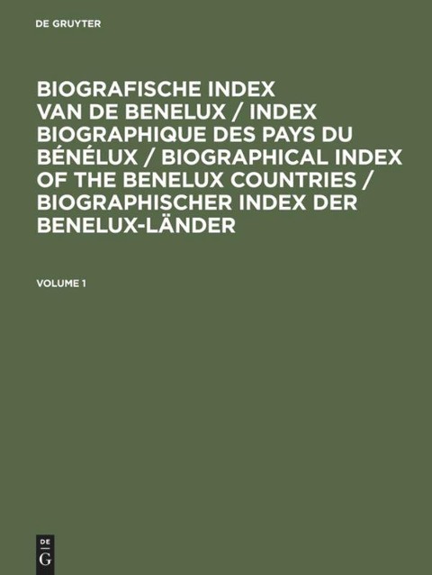 Biografische Index van de Benelux - 
