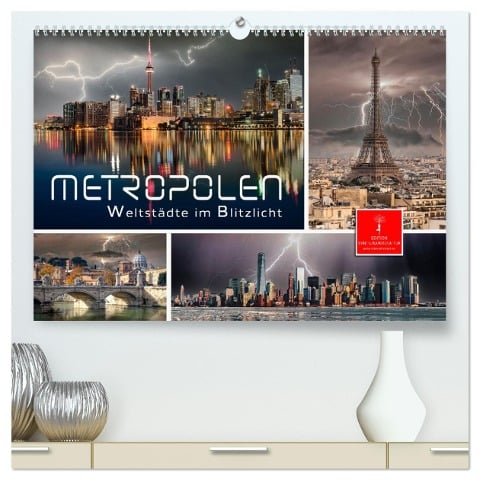 Metropolen - Weltstädte im Blitzlicht (hochwertiger Premium Wandkalender 2024 DIN A2 quer), Kunstdruck in Hochglanz - Peter Roder