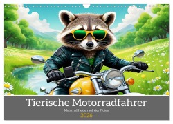 Cover-Bild zum Titel 'Tierische Motorradfahrer (Wandkalender 2026 DIN A3 quer), CALVENDO Monatskalender' von 'Mythogalaxis Mythogalaxis'