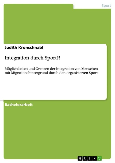 Integration durch Sport?! - Judith Kronschnabl