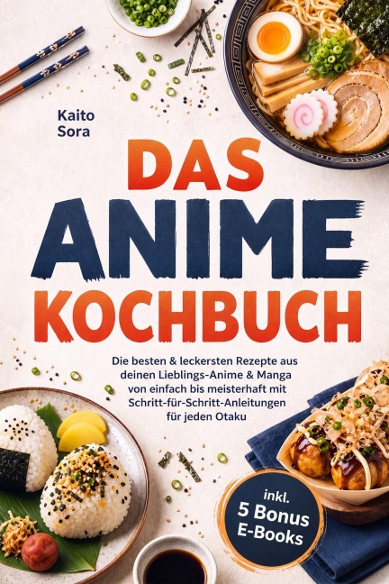 Das Anime Kochbuch: Die besten & leckersten Rezepte aus deinen Lieblings-Anime & Manga - von einfach bis meisterhaft mit Schritt-für-Schritt-Anleitungen für jeden Otaku inkl. 5 Bonus E-Books - Kaito Sora