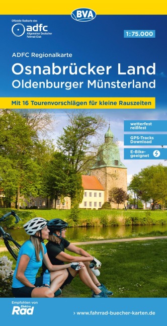 BVA ADFC Regionalkarte Osnabrücker Land /Oldenburger Münsterland, mit Knotenpunkten 1:75.000 - 