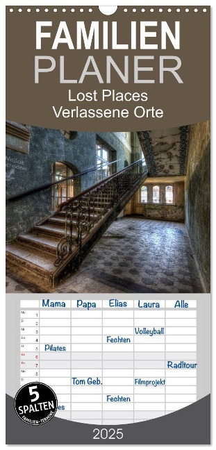 Familienplaner 2025 - Lost Places - Verlassene Orte mit 5 Spalten (Wandkalender, 21 x 45 cm) CALVENDO - Carina Buchspies