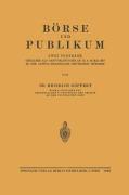 Cover-Bild zum Titel 'Börse und Publikum' von 'Heinrich Göppert'