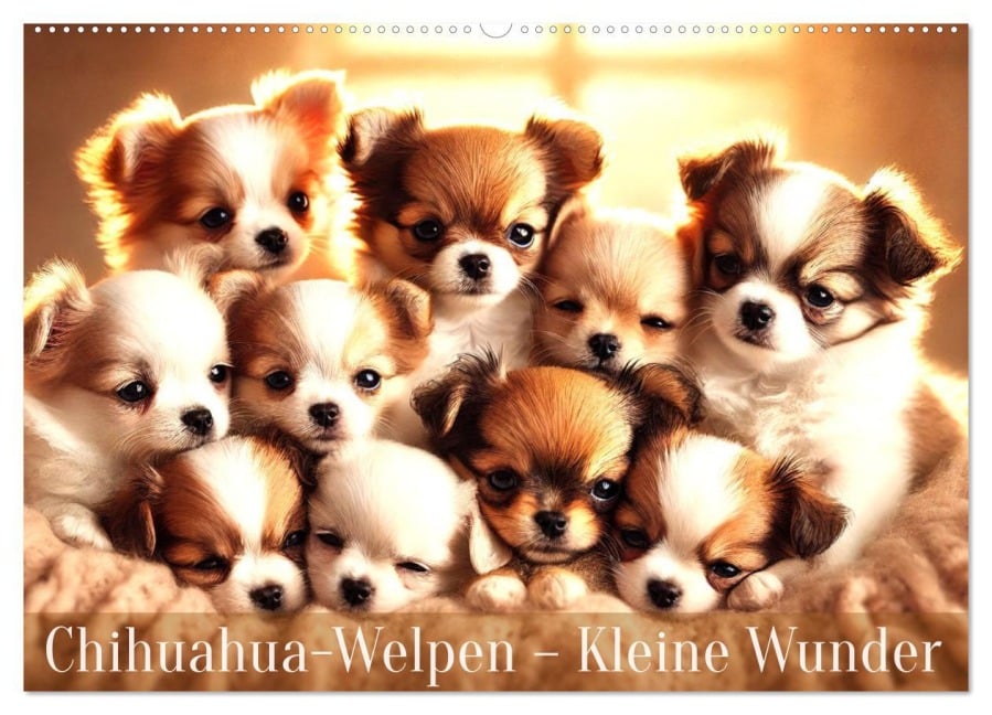 Chihuahua-Welpen - Kleine Wunder (Wandkalender 2026 DIN A2 quer), CALVENDO Monatskalender - Marco Warstat