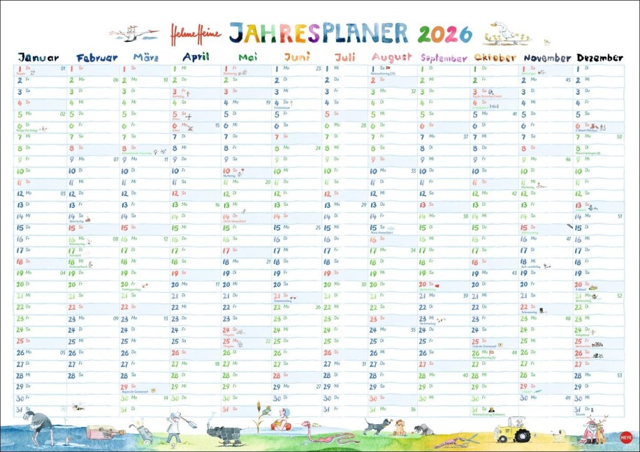 Helme Heine: Tafelkalender A3 2026 - 
