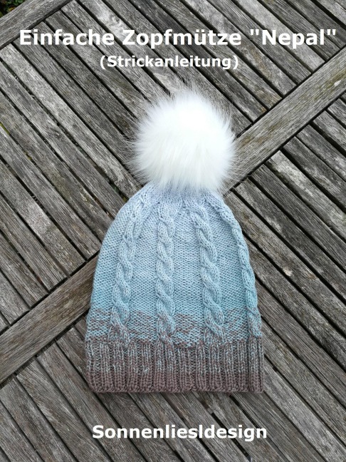 Einfache Zopfmütze "Nepal" - Liesl Sonnenliesldesign
