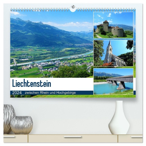 Liechtenstein - zwischen Rhein und Hochgebirge (hochwertiger Premium Wandkalender 2024 DIN A2 quer), Kunstdruck in Hochglanz - Martin Gillner