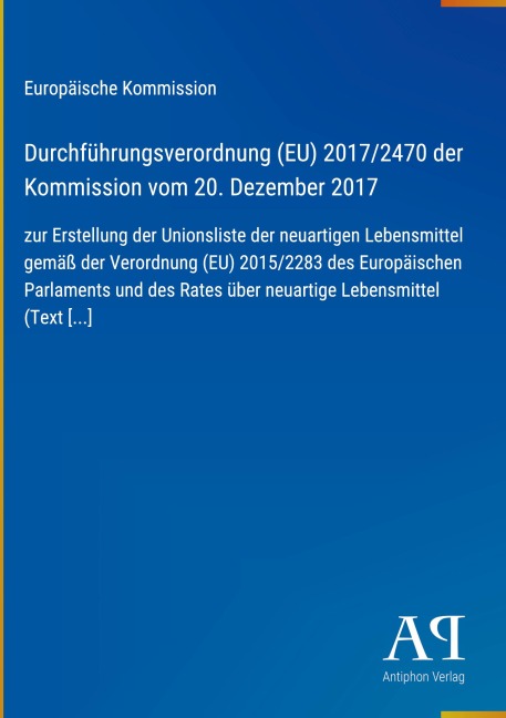 Durchführungsverordnung (EU) 2017/2470 der Kommission vom 20. Dezember 2017 - Europäische Kommission