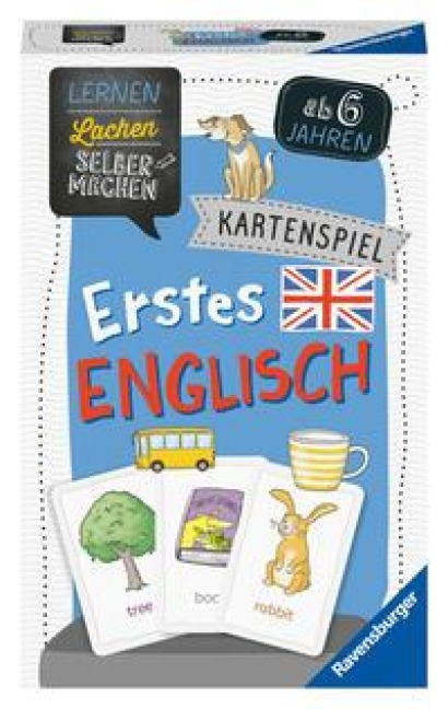 Ravensburger 80543 - Lernen Lachen Selbermachen: Erstes Englisch, Kinderspiel ab 6 Jahren, Lernspiel für 1-4 Spieler, Kartenspiel - Kirstin Jebautzke
