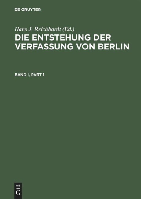 Die Entstehung der Verfassung von Berlin - 