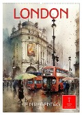 London - ein Regentag (Wandkalender 2024 DIN A2 hoch), CALVENDO Monatskalender - Peter Roder