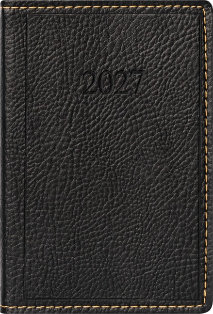 rido/idé 7011054907 Taschenkalender Mod. partner/Industrie I 2027 A7, Kunstleder, schwarz - 