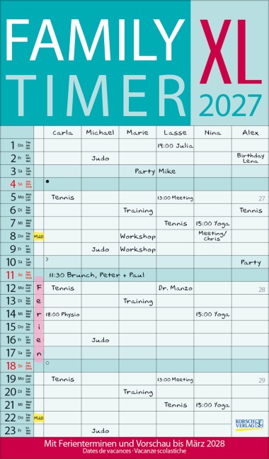 XL Family Timer 2027 - 