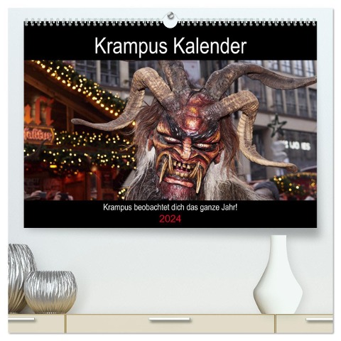 Krampus Kalender 2024 (hochwertiger Premium Wandkalender 2024 DIN A2 quer), Kunstdruck in Hochglanz - Christian Mueller