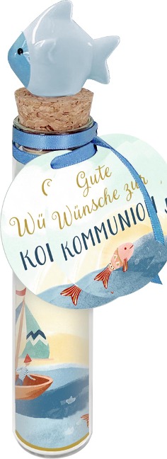 Wunscherfüller-Flaschenpost - Gute Wünsche zur Kommunion - 