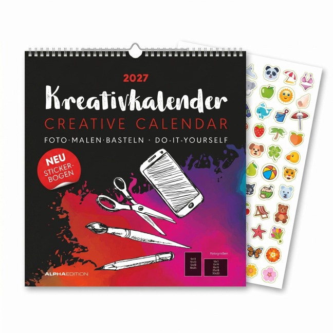 Kreativkalender XL schwarz 2027 - 