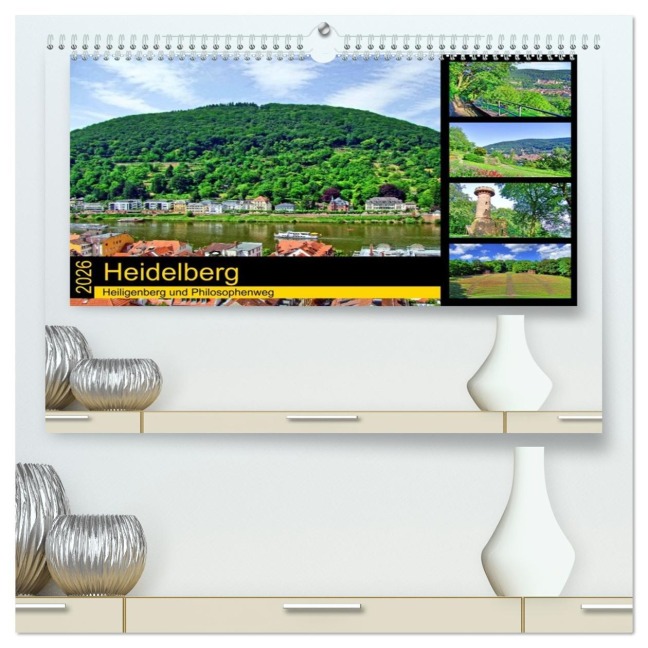 Heidelberg - Heiligenberg und Philosophenweg (hochwertiger Premium Wandkalender 2026 DIN A2 quer), Kunstdruck in Hochglanz - Claus Liepke