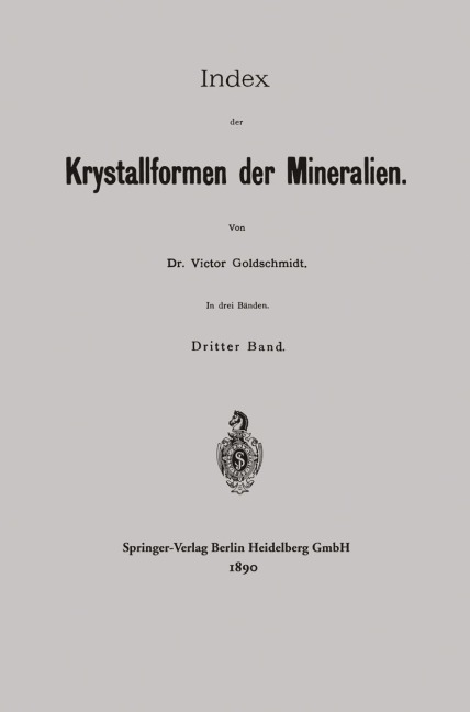 Index der Krystallformen der Mineralien - Victor Goldschmidt