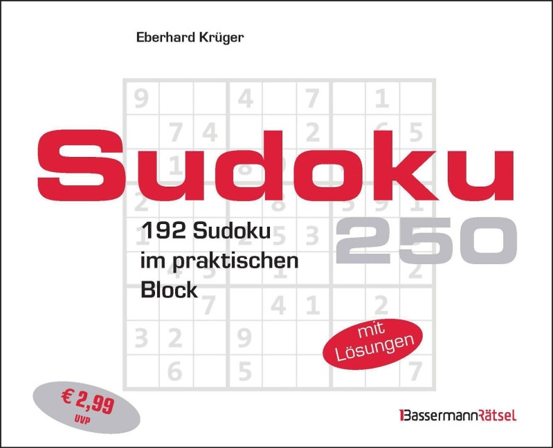 Sudokublock 250 (5 Exemplare à 2,99 EUR) - Eberhard Krüger