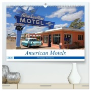 Cover-Bild zum Titel 'American Motels - Nostalgie mit Neon (hochwertiger Premium Wandkalender 2026 DIN A2 quer), Kunstdruck in Hochglanz' von 'Gro Gro'