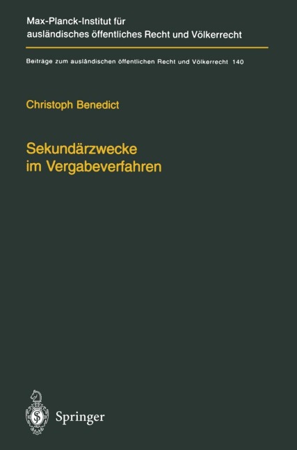 Sekundärzwecke im Vergabeverfahren - Christoph Benedict