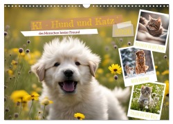 KI - Hund und Katz `des Menschen bester Freund (Wandkalender 2026 DIN A3 quer), CALVENDO Monatskalender - Claudia Schimmack