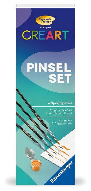 CreArt, Malen nach Zahlen Zubehör - Pinselset in Blechdose - 