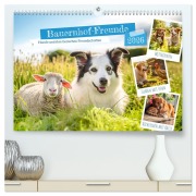 Cover-Bild zum Titel 'Bauernhof-Freunde - Hunde und ihre tierischen Freundschaften (hochwertiger Premium Wandkalender 2026 DIN A2 quer), Kunstdruck in Hochglanz' von 'Anja Frost'