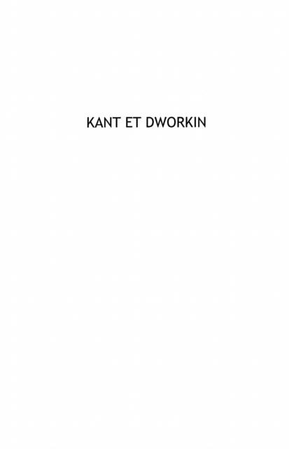 Kant et dworkin - de l'autonomie individuelle a l'autonomie - Christina Chalanouli