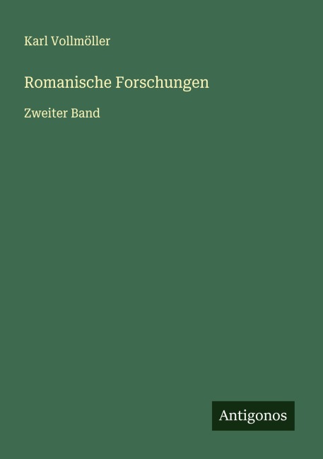 Romanische Forschungen - Karl Vollmöller