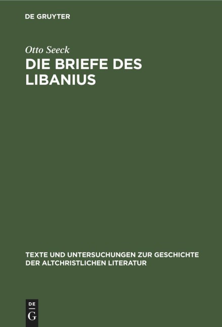 Die Briefe des Libanius - Otto Seeck