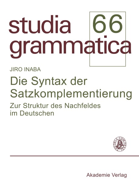 Die Syntax der Satzkomplementierung - Jiro Inaba