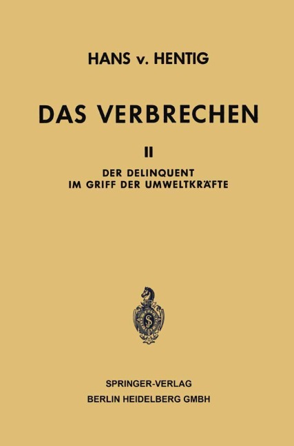 Das Verbrechen - Hans Von Hentig