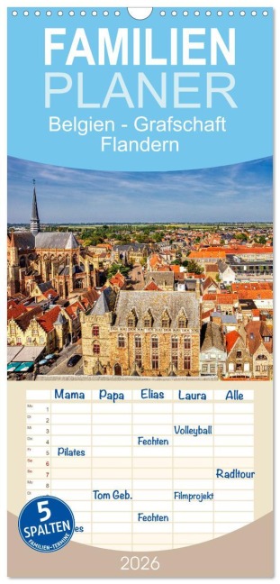 Familienplaner 2026 - Belgien - Grafschaft Flandern mit 5 Spalten (Wandkalender, 21 x 45 cm) CALVENDO - Clemens Stenner