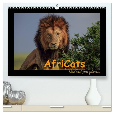 AfriCats (hochwertiger Premium Wandkalender 2025 DIN A2 quer), Kunstdruck in Hochglanz - Harald Pieta