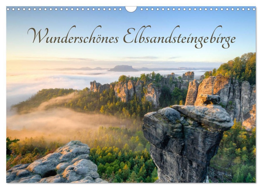 Wunderschönes Elbsandsteingebirge (Wandkalender 2025 DIN A3 quer), CALVENDO Monatskalender - Michael Valjak