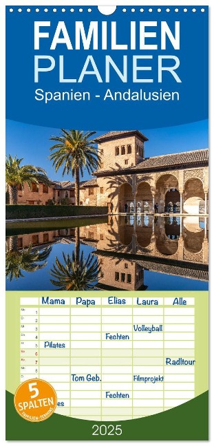 Familienplaner 2025 - Spanien - Andalusien mit 5 Spalten (Wandkalender, 21 x 45 cm) CALVENDO - Peter Schickert