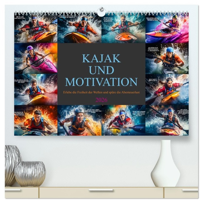 Kajak und Motivation (hochwertiger Premium Wandkalender 2026 DIN A2 quer), Kunstdruck in Hochglanz - Dirk Meutzner