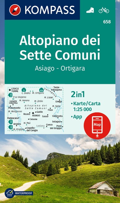 KOMPASS Wanderkarte 658 Altopiano dei Sette Comuni, Asiago - Ortigara 1:25.000 - 