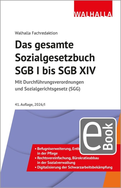 Das gesamte Sozialgesetzbuch SGB I bis SGB XIV Ausgabe 2026/I - Walhalla Fachredaktion