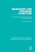 Cover-Bild zum Titel 'Managing the Training Function' von 'Christopher Gane'