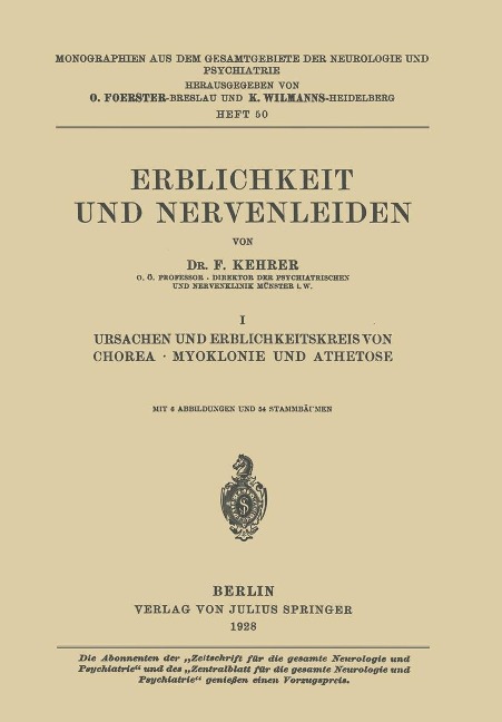 Erblichkeit und Nervenleiden - F. Kehrer