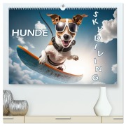 Cover-Bild zum Titel 'Hunde Skydiving (hochwertiger Premium Wandkalender 2026 DIN A2 quer), Kunstdruck in Hochglanz' von 'Daniel Rohr'