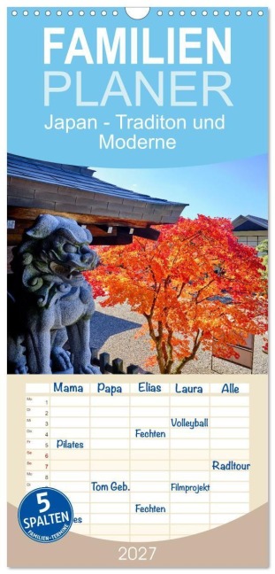 Familienplaner 2027 - Japan - Traditon und Moderne mit 5 Spalten (Wandkalender, 21 x 45 cm) CALVENDO - Thomas Leonhardy